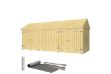 Plus Gartengebäude Classic Multihaus geschlossen mit Einzel- und Doppeltor 626 x 234 cm - Dachpappe, Aluleisten und Bodenanker