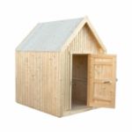 Plus Classic Spielhaus 144 x 124 cm - Holz unbehandelt mit Türe und Fenster