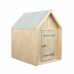 Plus Classic Spielhaus 144 x 124 cm - Holz unbehandelt mit Türe und Fenster