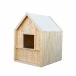 Plus Classic Spielhaus 144 x 124 cm - Holz unbehandelt mit Türe und Fenster