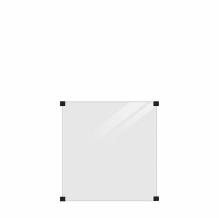 Plus Glaszaun 90 x 91 cm - 8,6 mm rauchfarben satiniert - schwarze Halterungen Plus Glaszaun 90 x 91 cm - 8,6 mm rauchfarben satiniert - schwarze Halterungen
