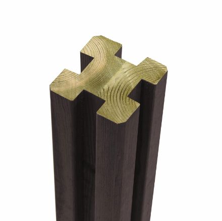 Plus Leimholzpfosten Profilpfosten 4 Nut schwarz 9 x 9 x 298 cm Plus Leimholzpfosten Profilpfosten 4 Nut schwarz 9 x 9 x 298 cm