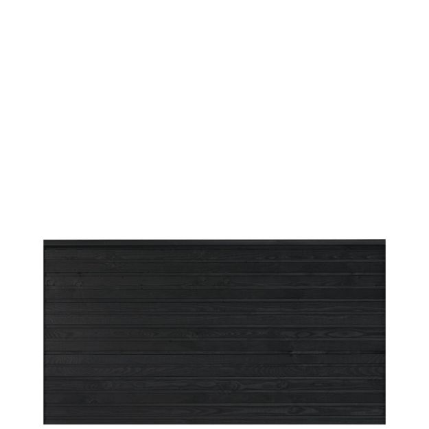 Plus Plank Profilzaun mit Abschlussbrett 174 x 91 cm PEFC schwarz