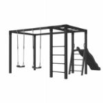 Plus Fitness Reckstange 90 cm schwarz mit Montageplatte an Daylife Schaukel 3