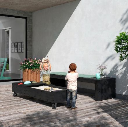 Plus Fun Sitzbank mit rollbarem Sandkasten 60 x 180 cm Plus Fun Sitzbank mit rollbarem Sandkasten 60 x 180 cm