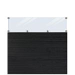 Plus Plank Profilzaun mit Glas 174 x 163 cm PEFC schwarz