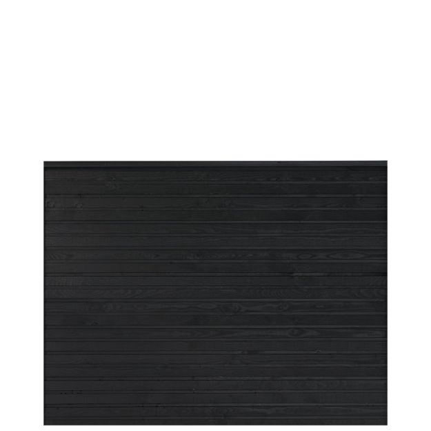 Plus Plank Profilzaun mit Abschlussbrett 174 x 129 cm PEFC schwarz