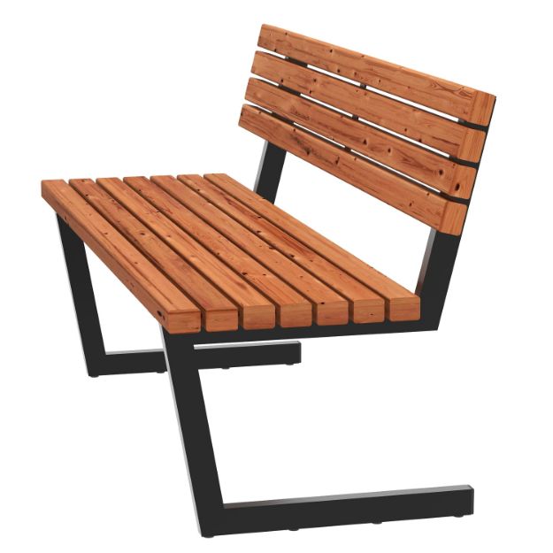 Plus Relax Bank 150 cm ThermoWood - schwarz