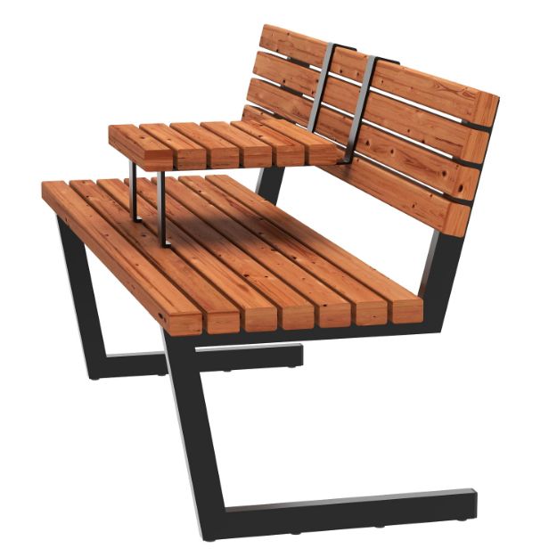 Plus Relax Bank mit Hängetisch 150 cm ThermoWood - schwarz