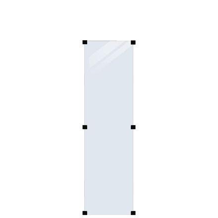 Plus Glaszaun Klarglas 55,4 x 176 cm mit schwarzen Halterungen Plus Glaszaun Klarglas 55,4 x 176 cm mit schwarzen Halterungen