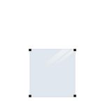 Plus Verbundglaszaun Klarglas 90 x 91 cm für quadratische Pfosten mit schwarzen Halterungen