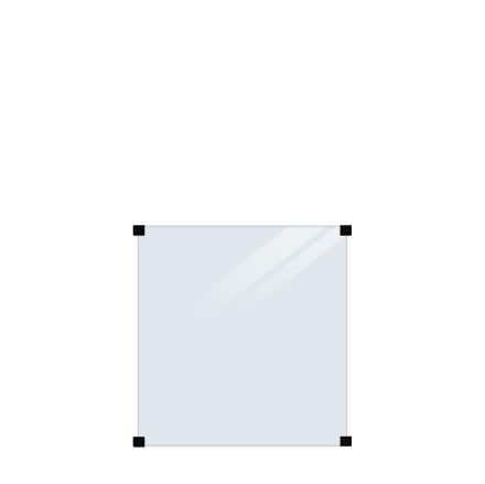 Plus Verbundglaszaun satiniert 90 x 91 cm für quadratische Pfosten mit schwarzen Halterungen Plus Verbundglaszaun satiniert 90 x 91 cm für quadratische Pfosten mit schwarzen Halterungen
