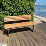 Plus Relax Bank 150 cm ThermoWood - schwarz Ambiente echtes Bild