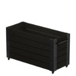 Plus Cubic rollender Blumenkasten 120 x 50 x 70 cm schwarz-schwarz