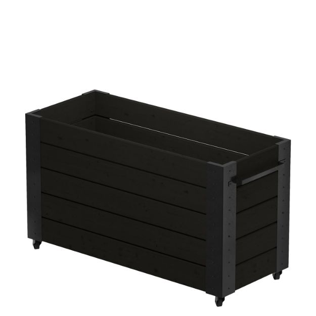 Plus Cubic rollender Blumenkasten 120 x 50 x 70 cm schwarz-schwarz