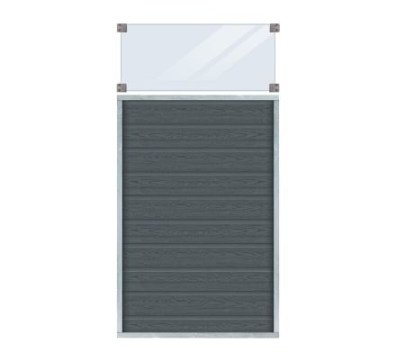 Plus Artura WPC Zaun mit Klarglas 90 x 175 cm Plus Artura WPC Zaun mit Klarglas 90 x 175 cm