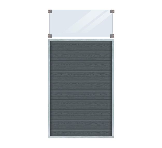 Plus Artura WPC Zaun mit Klarglas 90 x 175 cm