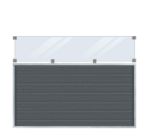 Plus Artura WPC Zaun mit Klarglas 180 x 135 cm