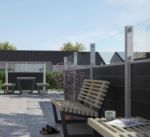 Plus Artura WPC Zaun mit Klarglas 180 x 175 cm