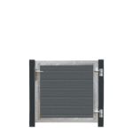 Plus Artura WPC Tor 115 x 95 cm + Pfosten grauschwarz - Einbetonieren - Anschlag rechts