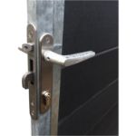 Plus Artura WPC Tor 115 x 95 cm + Pfosten grauschwarz - Einbetonieren - Anschlag rechts