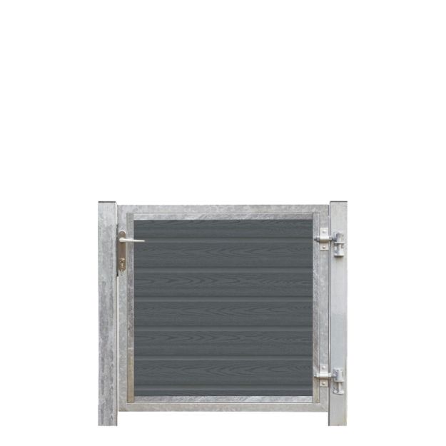Plus Artura WPC Tor 115 x 95 cm + Pfosten - Einbetonieren - Anschlag rechts
