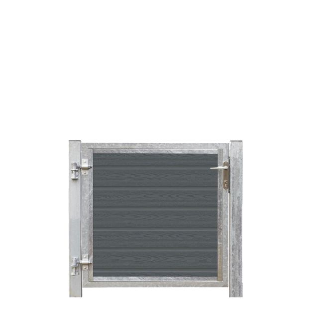 Plus Artura WPC Tor 115 x 95 cm + Pfosten - Einbetonieren - Anschlag links