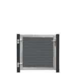 Plus Artura WPC Tor 115 x 95 cm + Pfosten grauschwarz - Einbetonieren - Anschlag links