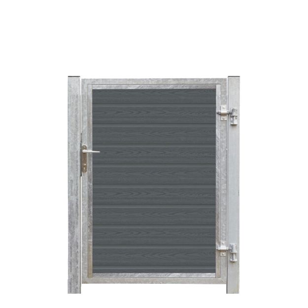 Plus Artura WPC Tor 115 x 135 cm + Pfosten - Einbetonieren - Anschlag rechts