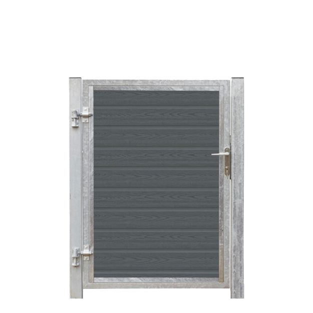 Plus Artura WPC Tor 115 x 135 cm mit Pfosten - Einbetonieren - Anschlag links