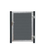 Plus Artura WPC Tor 115 x 135 cm mit Pfosten grauschwarz - Anschlag rechts