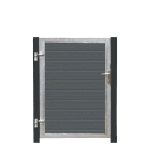 Plus Artura WPC Tor 115 x 135 cm mit Pfosten grauschwarz - Anschlag links