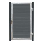 Plus Artura WPC Tor 115 x 175 cm mit Pfosten grauschwarz -  Anschlag links