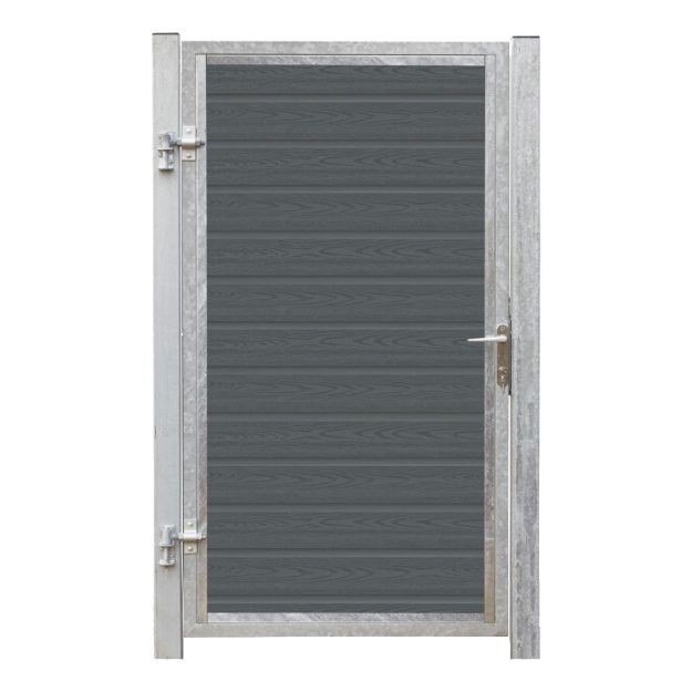 Plus Artura WPC Tor 115 x 175 cm mit Pfosten - Anschlag links