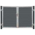 Plus Artura WPC Doppeltor 213 x 135 cm mit Pfosten grauschwarz