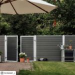 Plus Artura WPC Doppeltor 213 x 135 cm mit Pfosten grauschwarz