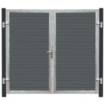 Plus Artura WPC Doppeltor 213  x 175 cm mit Pfosten grauschwarz