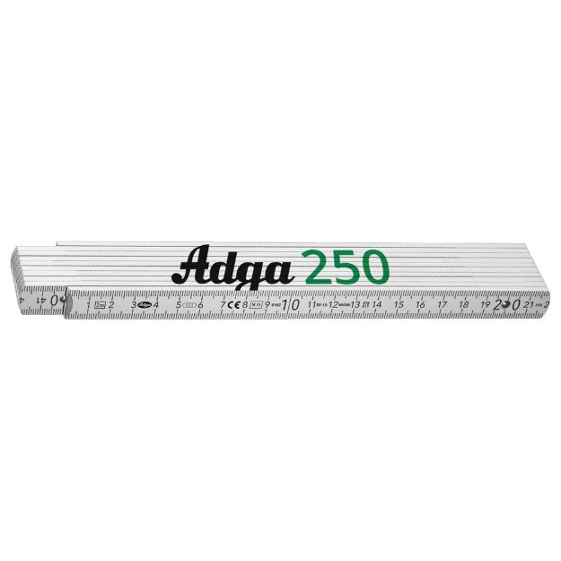 Adga 250 Gliedermaßstab Zollstock 2m – Modell 6583 weiß