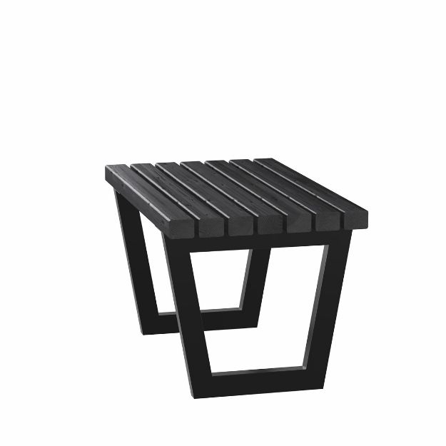 Plus Siesta Living Hocker und Tisch Möbel 75 cm ThermoWood schwarz - schwarz