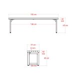 Plus Trend Living Plankenbank 150 cm Thermowood - schwarz Abmessungen