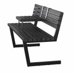 Plus Relax Bank mit Hängetisch 150 cm ThermoWood schwarz - schwarz