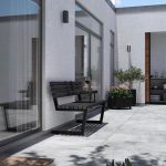 Plus Relax Bank mit Hängetisch 150 cm ThermoWood schwarz - schwarz Ambiente