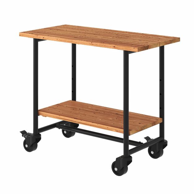 Plus Urban rollbarer Picknick-Pflanztisch-Grilltisch Thermowood 100 cm schwarz