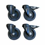 Plus Urban rollbarer Picknick-Pflanztisch-Grilltisch Thermowood 100 cm schwarz Rollen Detail