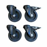 Plus Urban rollbarer Picknick Pflanztisch - Grilltisch mit 2 Regalfächern schwarz / schwarz 100 cm rOLLEN dETAILS