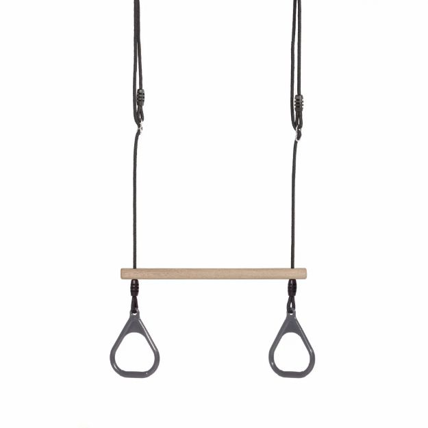 Plus Lux Trapezschaukel mit Ringen - Grauschwarz