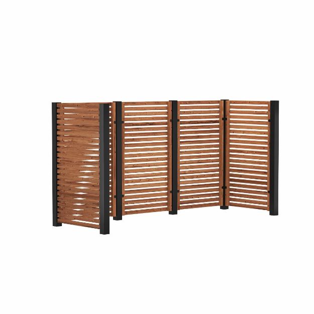 Plus Tokyo Mülltonnenverkleidung - 3 Tonnen - ThermoWood - schwarz 281 cm