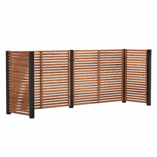 Plus Tokyo Mülltonnenverkleidung - 4 Tonnen - ThermoWood - schwarz 384 cm