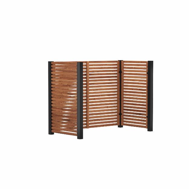 Plus Tokyo Mülltonnenverkleidung - 2 Tonnen - ThermoWood - schwarz 197 cm