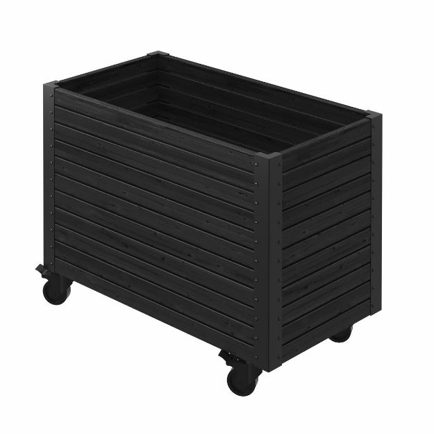 Plus Living rollender Pflanzkasten schwarz - schwarz 87 x 50 x 65,5 cm